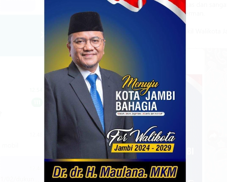 Dr. dr. H Maulana, MKM sebagai Calon Walikota Jambi periode 2024 - 2029