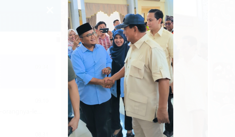 h. maulana (kiri) saat bersama prabowo subianto (kanan).