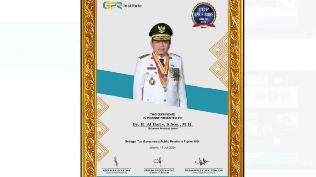 gubernur al haris raih pengharagaan top gpr figure award 2024