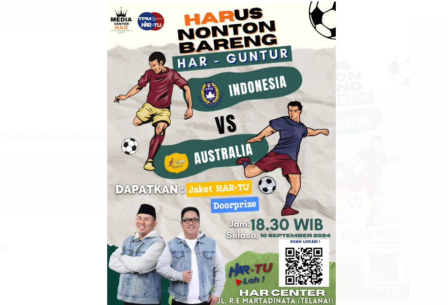 ayo nobar indonesia vs australia di posko centre rahman guntur