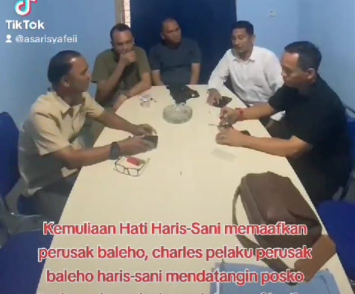 calon gubernur dan wakil gubernur jambi, al haris dan abdullah sani (haris sani) memaafkan perusak balihonya yang dilakukan tim cagub rh.