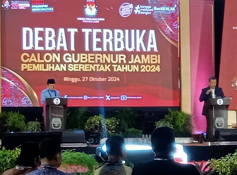 debat kandidat calon gubernur (cagub) jambi dilaksanakan malam ini