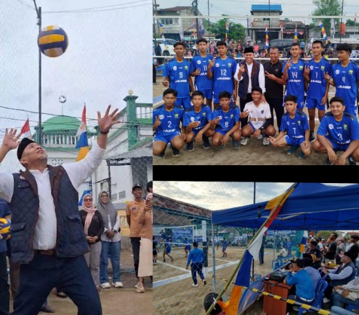 calon walikota jambi nomor urut 2, h abdul rahman menghadiri acara pembukaan turnamen volley nasdem cup 1 sijenjang, kecamatan jambi timur